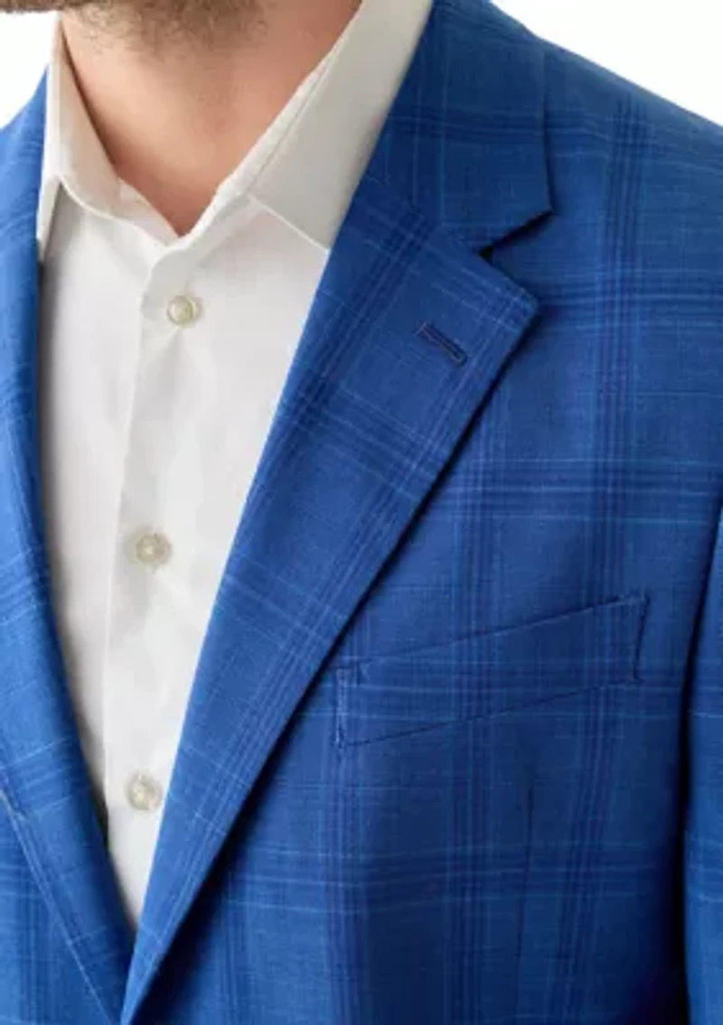 Blue Plaid Suit Separate Jacket