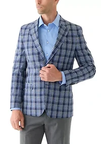 Linen Cotton Plaid Sport Coat