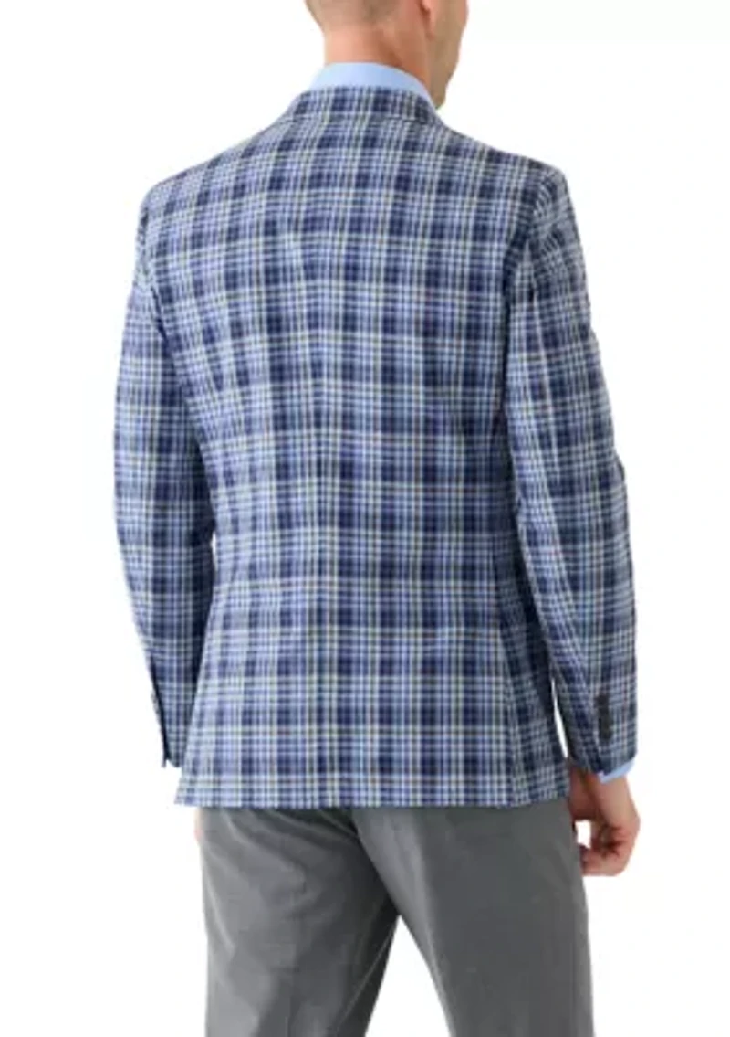 Linen Cotton Plaid Sport Coat