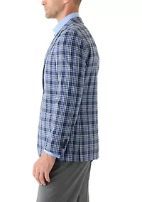 Linen Cotton Plaid Sport Coat