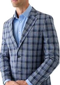 Linen Cotton Plaid Sport Coat