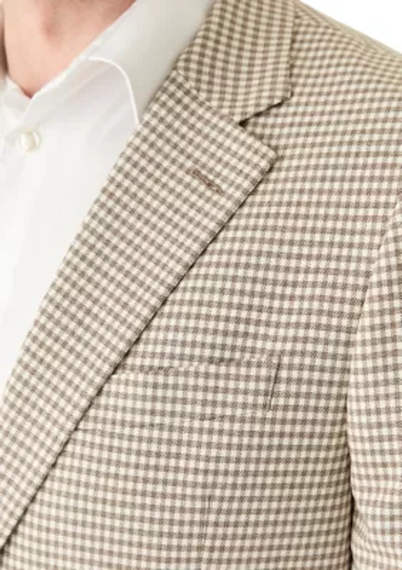 Tan Check Printed Sportcoat