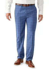 Men's Blue Plaid Suit Pants