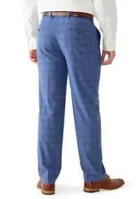 Men's Blue Plaid Suit Pants