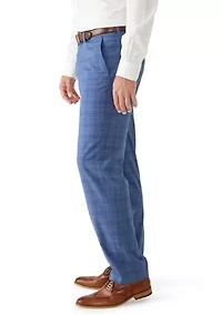 Men's Blue Plaid Suit Pants