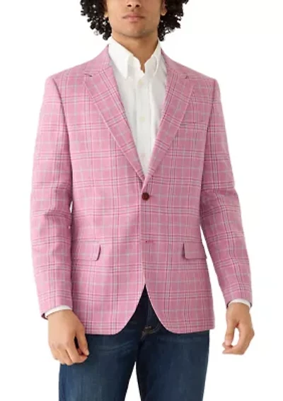 Men's Pink Plaid Suit Jacket