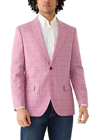 Men's Pink Plaid Suit Jacket