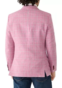 Men's Pink Plaid Suit Jacket