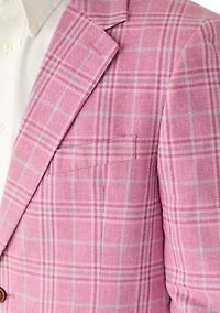 Men's Pink Plaid Suit Jacket