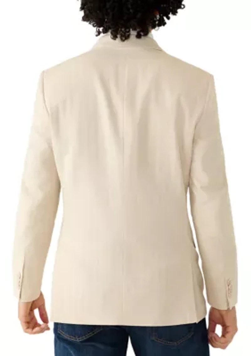 Men's Tan Herringbone Suit Jacket