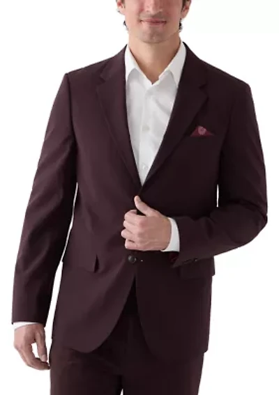 Burgundy Super Stretch Suit Jacket