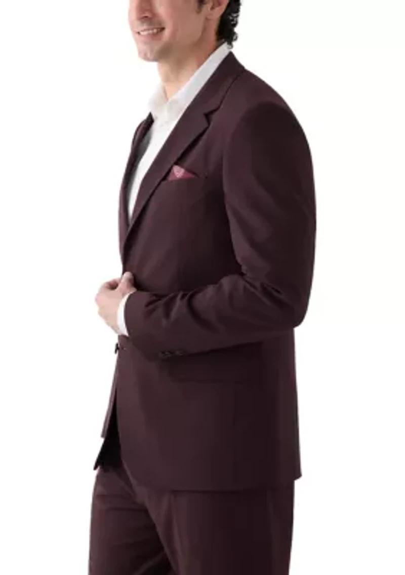 Burgundy Super Stretch Suit Jacket
