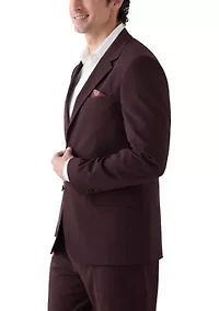 Burgundy Super Stretch Suit Jacket