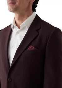 Burgundy Super Stretch Suit Jacket