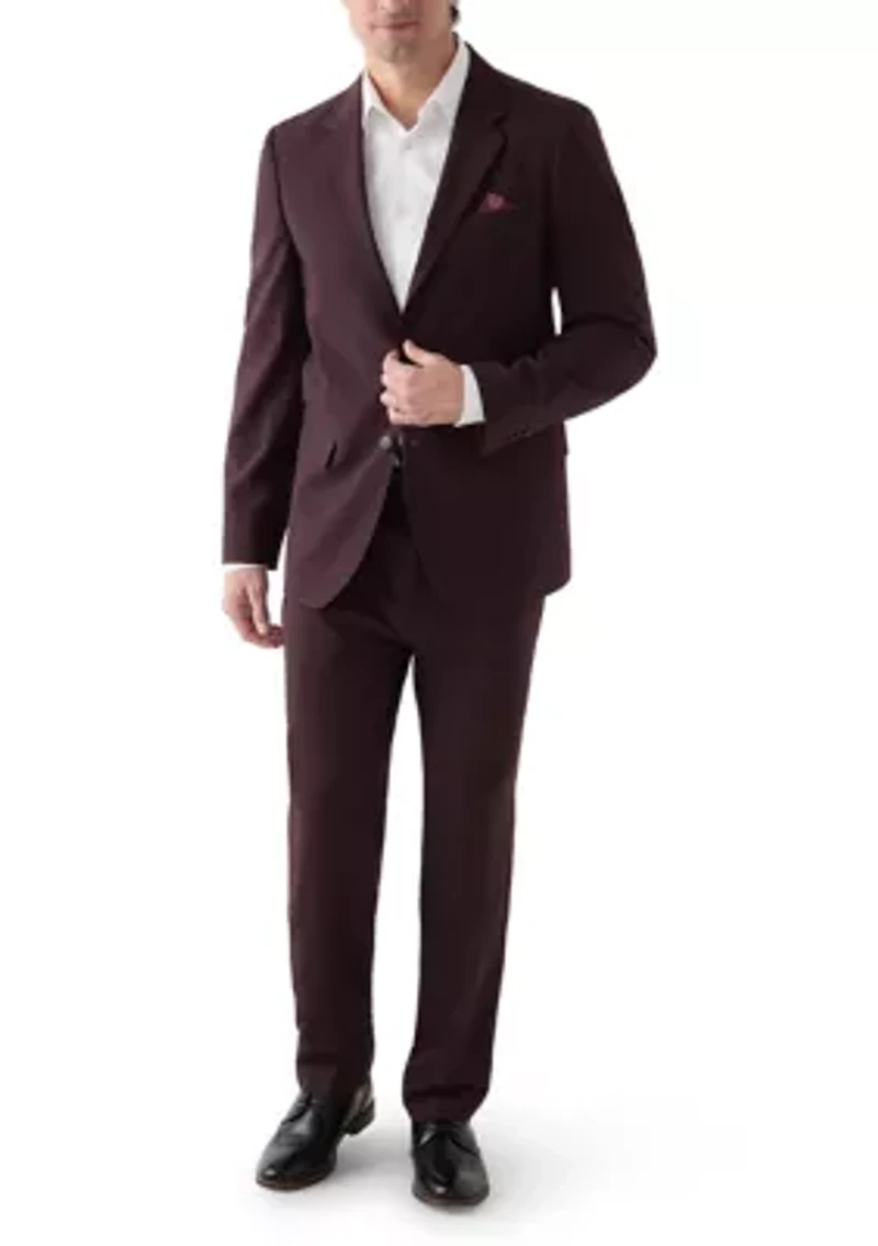 Burgundy Super Stretch Suit Jacket