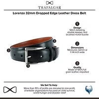Lorenzo 32mm Dropped Edge Leather Dress Belt
