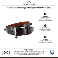 Lorenzo 32mm Dropped Edge Leather Dress Belt