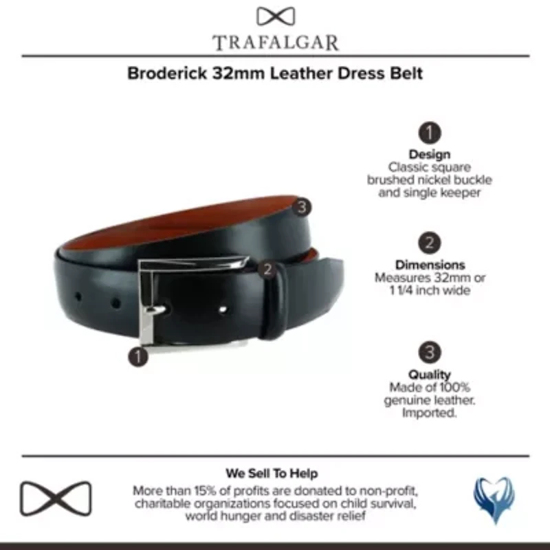 Broderick 32mm Leather Dress Belt
