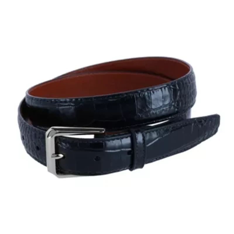 30mm Mock Alligator Embossed Italian Leather Belt