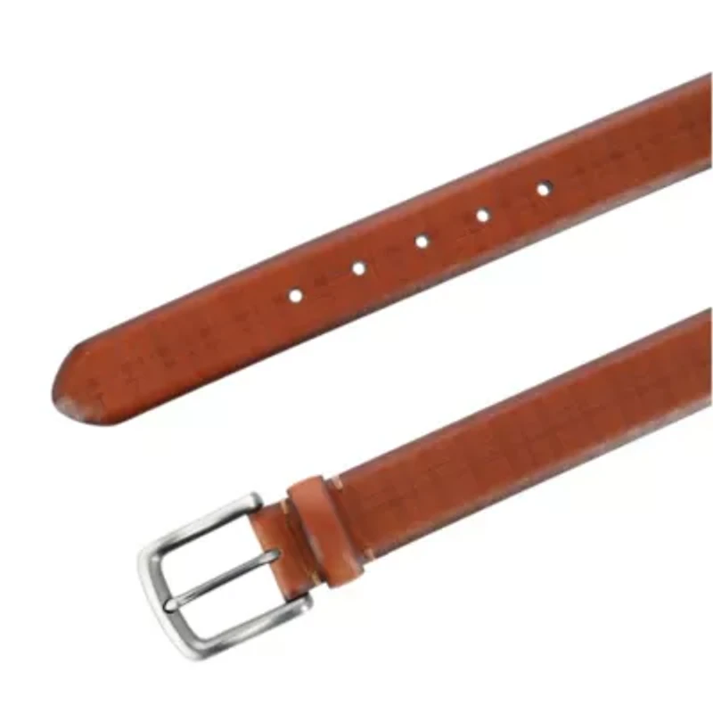 Caelen Plaid Embossed Leather Belt