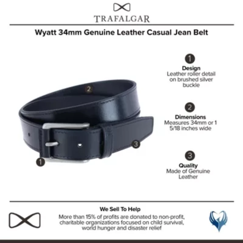 Wyatt 35mm Genuine Leather Casual Jean Belt