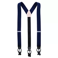 Big and Tall Matias 35MM Blue Kahki Stripe Reversible Braided Casual Golf Belt