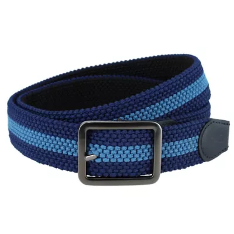 Big and Tall Arturo 35MM Black Blue Striped Reversible Braided Casual Golf Belt