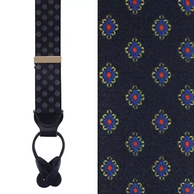 Luxe Diamond Elastic Button End Braces