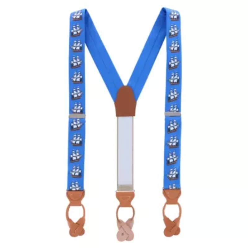 The Royal Fortune Pirate Ship Silk Button End Braces