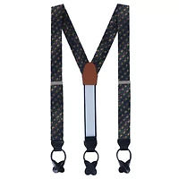Carnival Diamond Multi-Colored Novelty Silk Button End Braces