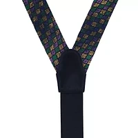 Carnival Diamond Multi-Colored Novelty Silk Button End Braces