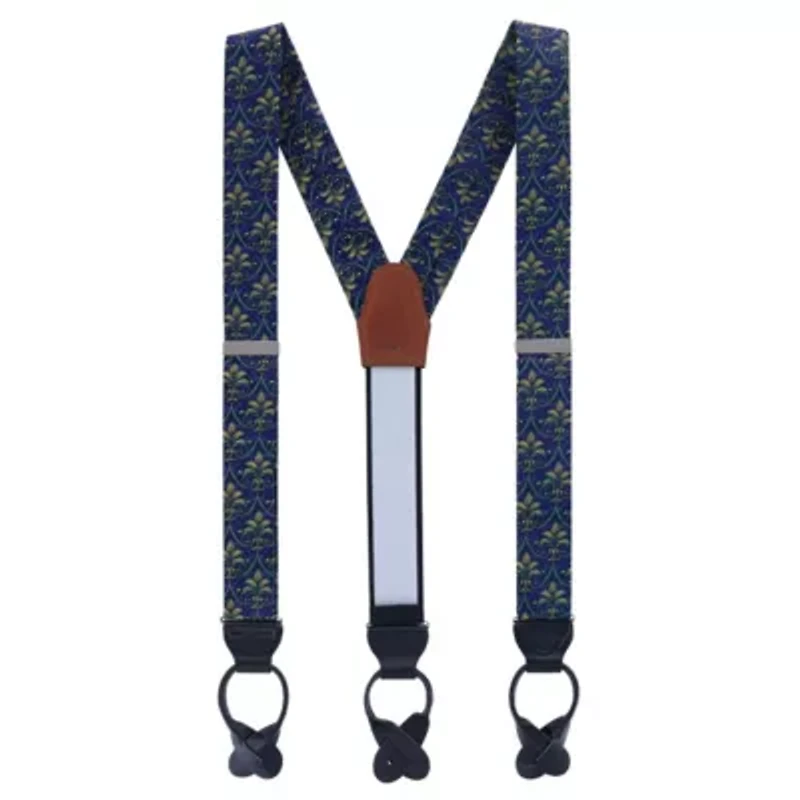 The French Quarter Fleur-de-Lis Silk Novelty Button End Braces