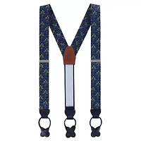 The French Quarter Fleur-de-Lis Silk Novelty Button End Braces