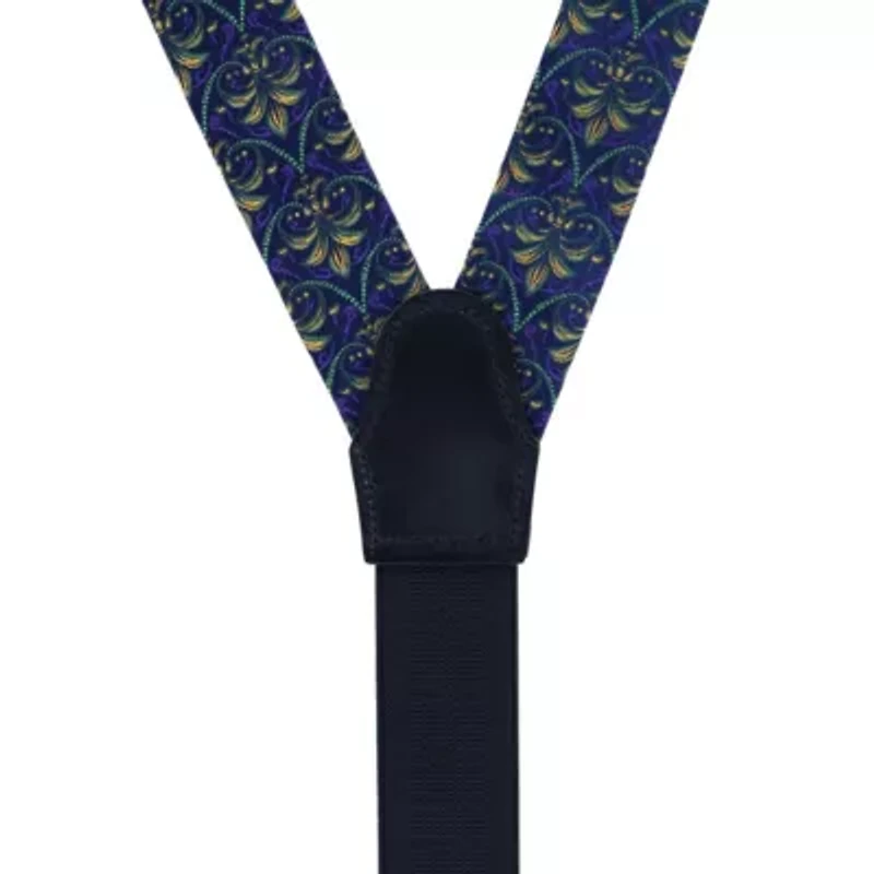 The French Quarter Fleur-de-Lis Silk Novelty Button End Braces