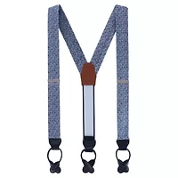 Benito's Blue Basket Weave Pattern Silk Novelty Button End Braces