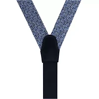 Benito's Blue Basket Weave Pattern Silk Novelty Button End Braces