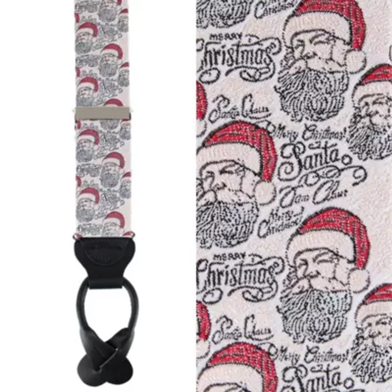 Santa Claus Is Watching Silk Novelty Button End Braces