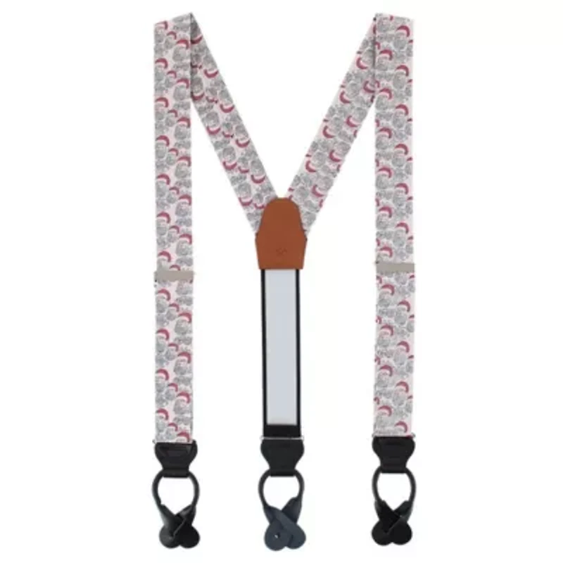Santa Claus Is Watching Silk Novelty Button End Braces