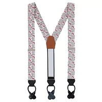 Santa Claus Is Watching Silk Novelty Button End Braces