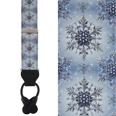 Clarence The Classy Snowflake Silk Holiday Button End Brace
