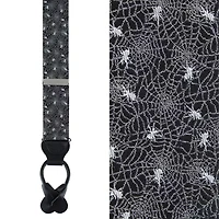 Venom Spider Web Motif Novelty Silk Button End Braces