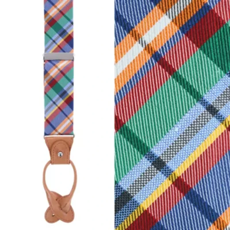 Sherwood Plaid Silk Button End Braces