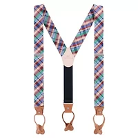 Sherwood Plaid Silk Button End Braces