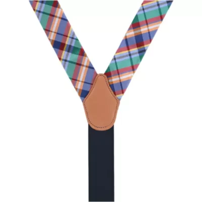 Sherwood Plaid Silk Button End Braces