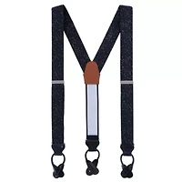 Mystere Metallic Polka Dot Silk Button End Braces