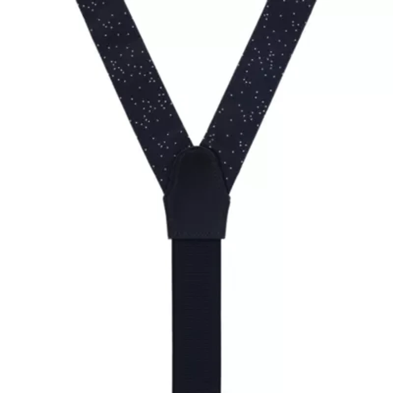 Mystere Metallic Polka Dot Silk Button End Braces