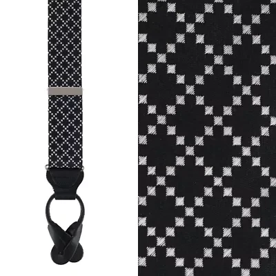Rowan Geometric Pattern Silk Button End Braces