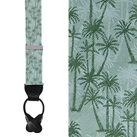 Nohea Palm Tree Linen Blend Novelty Button End Braces
