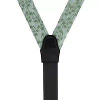 Nohea Palm Tree Linen Blend Novelty Button End Braces