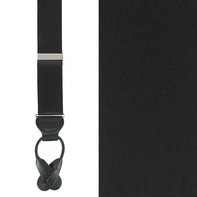 Dutton Solid Color Silk Button End Braces